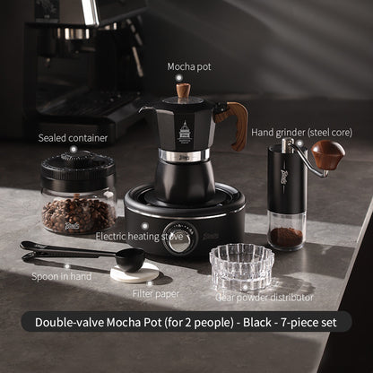 Bincoo Double Valve Moka Pot - High Pressure Stovetop Espresso Maker with Rich Crema, Food-Grade Aluminum, Italian Style Coffee Pot with Transparent Lid for Home Brewing