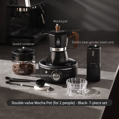 Bincoo Double Valve Moka Pot - High Pressure Stovetop Espresso Maker with Rich Crema, Food-Grade Aluminum, Italian Style Coffee Pot with Transparent Lid for Home Brewing
