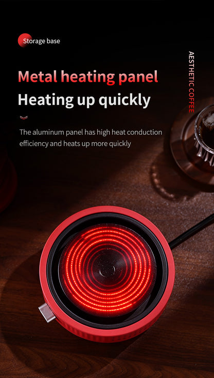 Bincoo 500W Mini Adjustable Electric Coffee Stove, Aluminum Heating Plate Coffee Hot Plate with Knob Temperature Control, Portable Small Electric Heater for Moka Pot, Syphon Siphon & Hand Drip Coffee Brewing