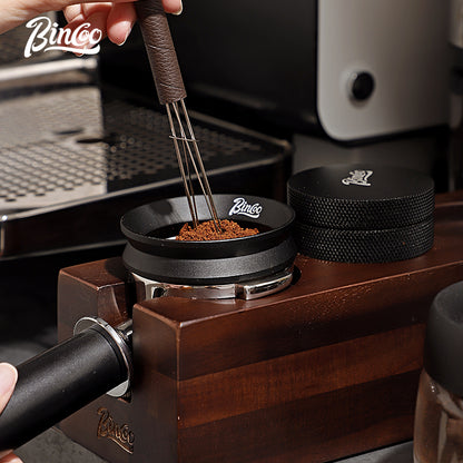 Bincoo Hourglass Magnetic Coffee Dosing Ring - Anti-Splashing Espresso Powder Funnel, Universal Fit for 51/58mm Portafilters, Stainless Steel Construction