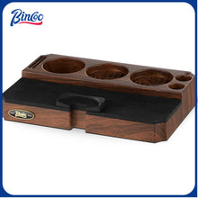 Bincoo GYKF1754 Multifunctional Espresso Tamping Station,Plastic ABS Coffee Tamper Station Fit for 51 to 58mm Portafilter,Tamper,and Distributor,Puck Screen Espresso Accessories for Home Office(Brown)