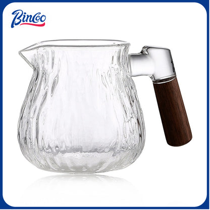 Bincoo Share Pot Glass Coffee Pot Tree Patterned Hand Brewed Coffee Pot Glass Cup Set 400ML