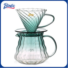 BINCOO Hand-pour Coffee Pot Set Glass Sharing Pot Coffee Hand-brewing Pot with Filter Cup Set for Office Outdoor Camping 350ML/600ML