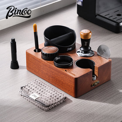 Bincoo GYKF2032 Solid Wood Multi-Functional Tamping Station,Stand Only, No Coffee Accessories