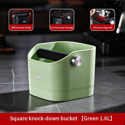 BINCOO Square Coffee Knocker Bucket Household Bar Espresso Storage Tool Box Coffee Grounds Box 1.6L