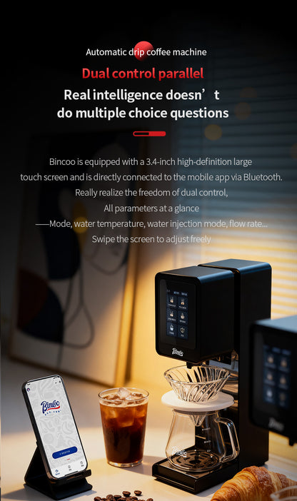 Bincoo P1 Composer One-Click Automatic Pour Over Coffee Machine | Smart Touch Screen & App Control Hand Brew Coffee Brewer
