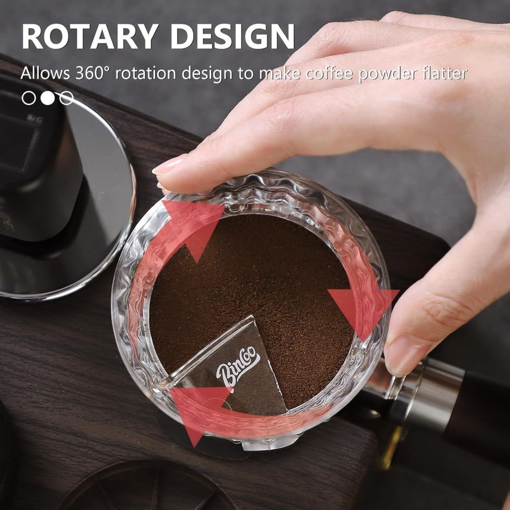 Bincoo Portafilter Funnel Dispenser 51/58mm,Coffee Dosing Funnel With 100pcs Filter Paper, Anti-Flying Powder Espresso Dosing Funnel With Magnetic, Allow 360°Rotation (51MM)