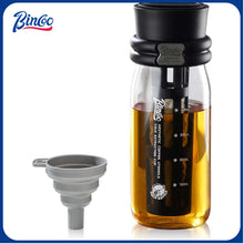 Bincoo GYKF2013 Borosilicate Glass Cold Brew Coffee Maker-600ml,Leak-Proof,Cold Brew Bottle with Fine Mesh Filter & Silicone Funnel,Multi-Functional for Coffee & Fruit Tea (Black)