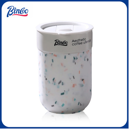 BINCOO Ceramic-lined Coffee Mug Thermal Cup Insulated Coffee Cup Portable for Office Travel and Outdoor 300ML