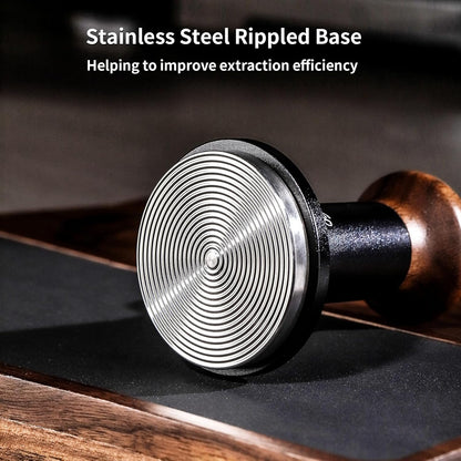 Espresso Tamper 51mm - Spring Loaded Coffee Tamper with Stainless Steel Base and Walnut Handle for Café,Tamped Perfection,Quality Brews at Home