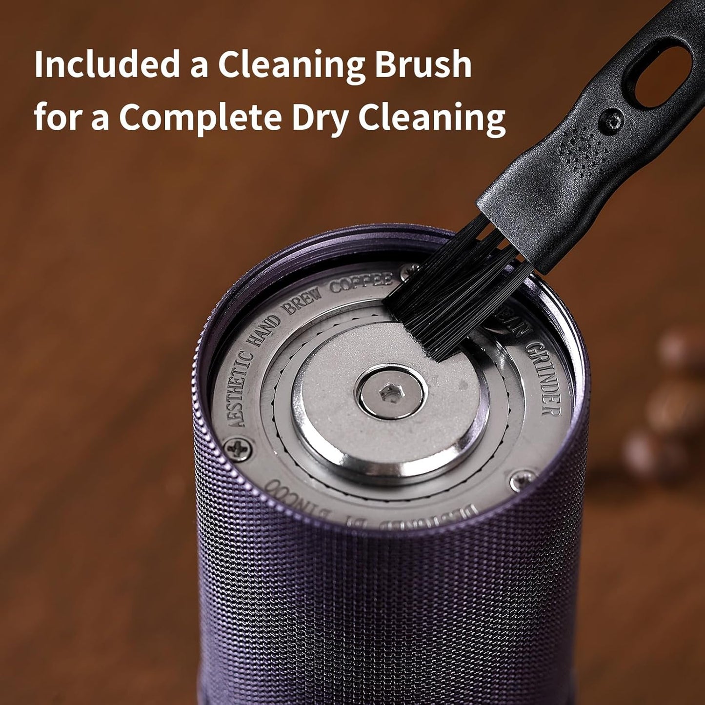 Manual Coffee Grinder with Foldable Handle, Conical Burr Coffee Grinder with 20g Capacity, Adjustable External Grind Setting for Travel,Camping,Home
