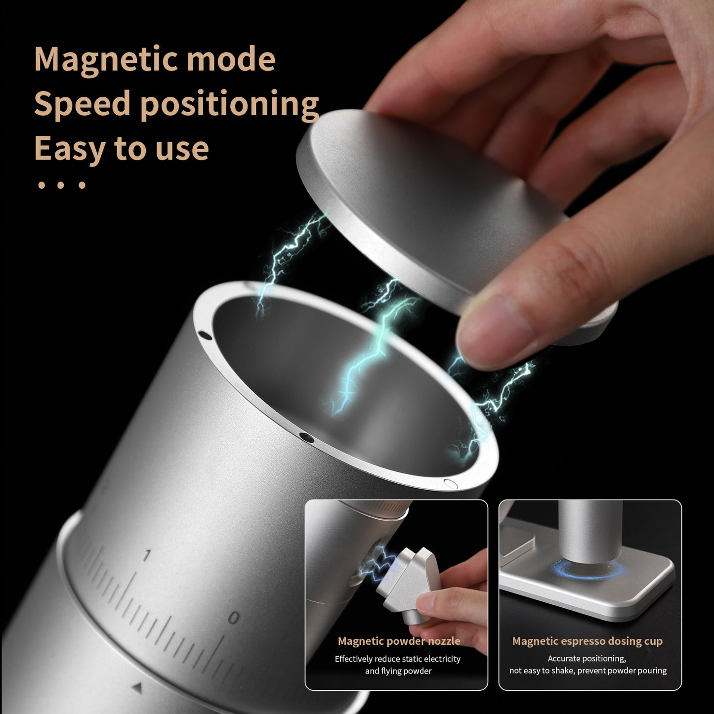 BINCOO BC-DM01 Professional Barista Electric Coffee Bean Grinder Aluminum Alloy Fuselage Titanium Conical Burr Commercial Household Tool