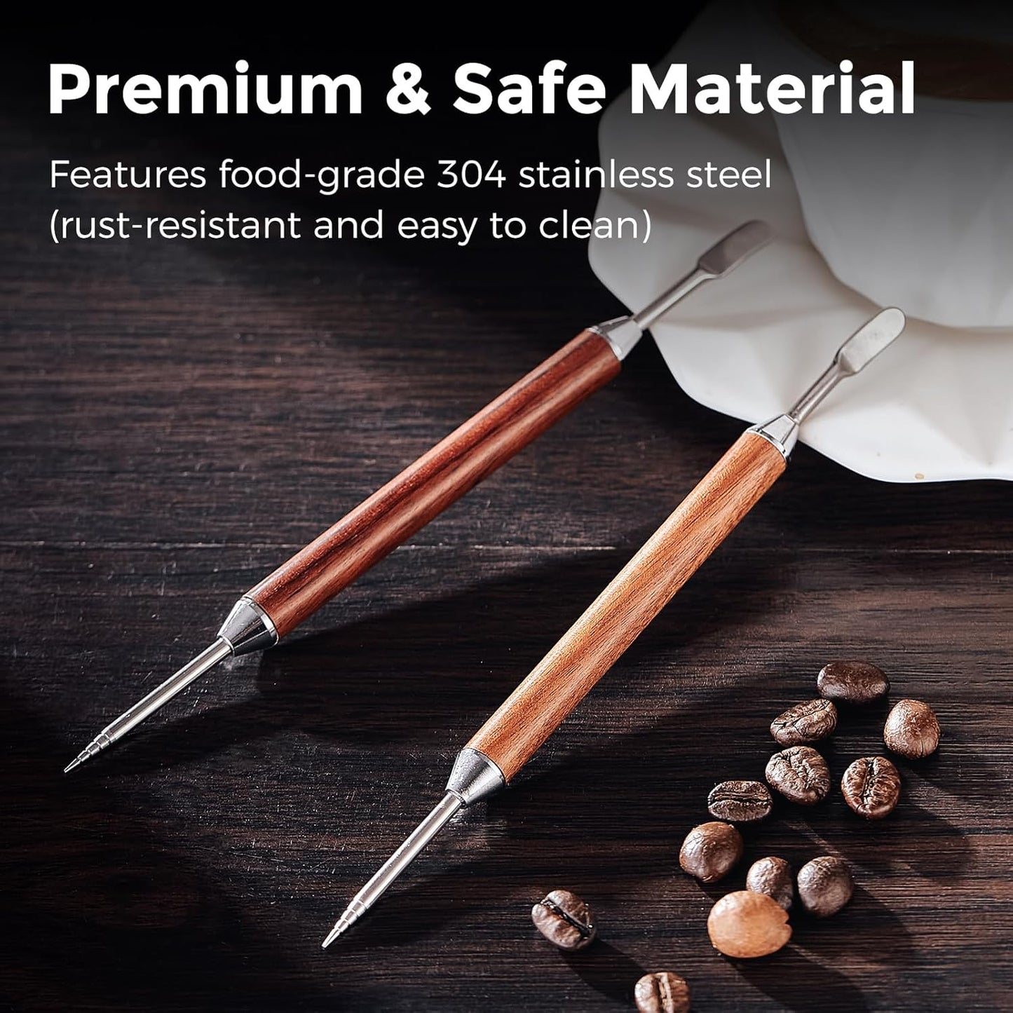 Bincoo Latte Art Pen for Coffee - Professional 2-in-1 Etching Tool for Beginners & Baristas - Engraver for Cappuccino, Milk Foam, Matcha, Ice Cream - Best Gift