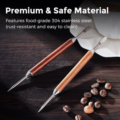 Bincoo Latte Art Pen for Coffee - Professional 2-in-1 Etching Tool for Beginners & Baristas - Engraver for Cappuccino, Milk Foam, Matcha, Ice Cream - Best Gift