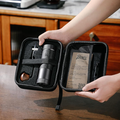 Manual Coffee Bean Grinder, Portable Hand Espresso Grinder with 6 Star CNC Stainless Steel Conical Burr,16 Internal Adjustable Setting and Double Bearing, Portable Carry Bag, 25g Capacity