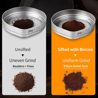 Bincoo Coffee Sifter 850μm Professional Coffee Sieve Calibration Set, Grind Sieves to Precisely Measure for Pour Over, Calibrate Your Grinder for Consistent Particle Size (15 Sizes: 200–1600μm)