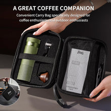 Manual Coffee Grinder - Hand Espresso Grinder with CNC Stainless Steel Conical Burr - Internal Adjustable Setting, Coffee Bean Grinder with Portable Carry Bag (Green)