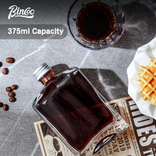 Thick Glass Whiskey Decanter Set of 2, 375ml Liquor Decanter with Airtight Screw Lid, Coffee Dispenser Bottle, Gift for Men & House Warming