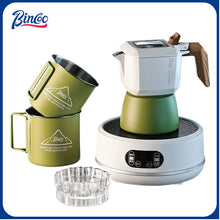 BINCOO Double Valve Moka Pot Espresso Pot Set Coffee Utensils Suitable for Household Outdoor Camping 2Cups