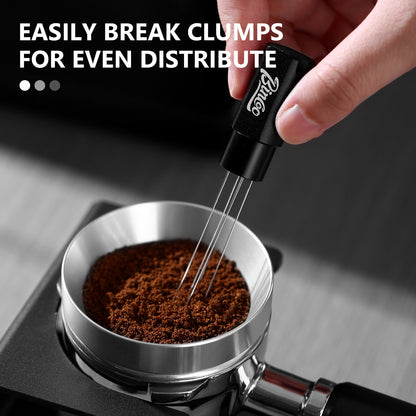 Magnetic WDT Tool - Espresso Stirrer Tool, WDT Espresso Distribution Tool with 6 Stainless Steel Needles and Metal Plate,Easy to Storage and Strong Magnetic