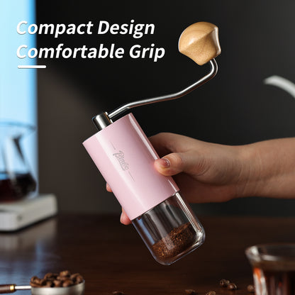 Bincoo GYKF1881 Portable Manual Coffee Bean Grinder - Stainless Steel Conical Burr Hand Coffee Grinder with Adjustable Setting,Double Bearing Hand Espresso Grinder (White)