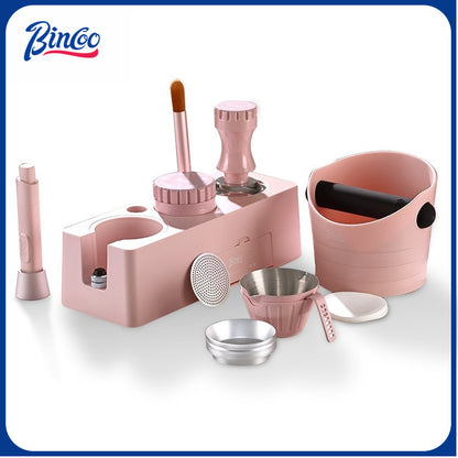 BINCOO Coffee Tamping Base Set with Distribution Tool Portafilter Tamper Storage Station Full Coffee Tool Kit