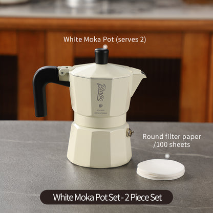 BINCOO Espresso Double Valve Moka Pot Coffee Extraction Pot Home and Outdoor Small Coffee Making Set 2Cups