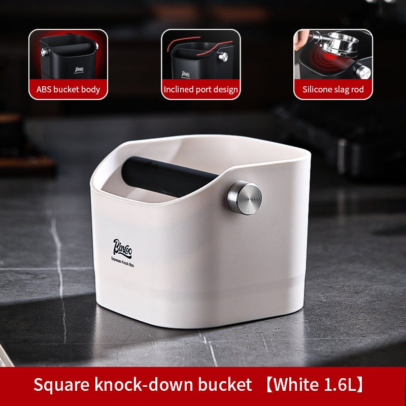 BINCOO Square Coffee Knocker Bucket Household Bar Espresso Storage Tool Box Coffee Grounds Box 1.6L