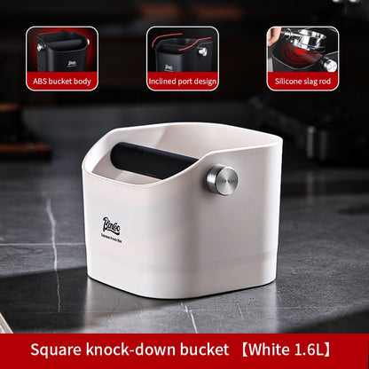 BINCOO Square Coffee Knocker Bucket Household Bar Espresso Storage Tool Box Coffee Grounds Box 1.6L