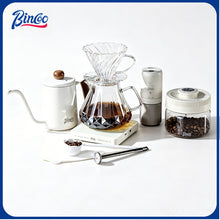 BINCOO Hand Brewing Coffee Set Coffee V60 Dripper with Glass Pour-Over Pot Manual Coffee Grinder Coffee Accessories