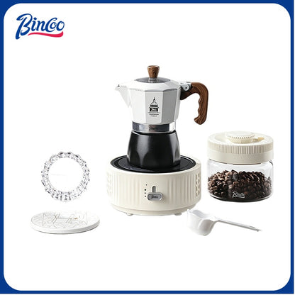 Bincoo Double Valve Moka Pot - High Pressure Stovetop Espresso Maker with Rich Crema, Transparent Lid, Food-Grade Aluminum, Italian Style Coffee Pot for Home Brewing