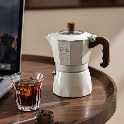 Bincoo Stovetop Espresso Maker - Italian Coffee Maker for Gas & Electric Stove,Small Moka Pot for Italian and Cuban Café Brewing,2 Espresso Cups, Portable