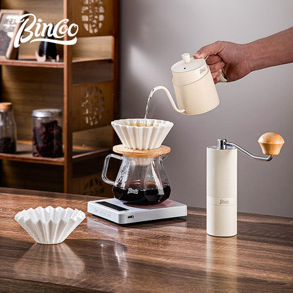 Bincoo Ceramic Pour Over Coffee Maker Set 400ml Glass Carafe with 50pcs Filter Papers