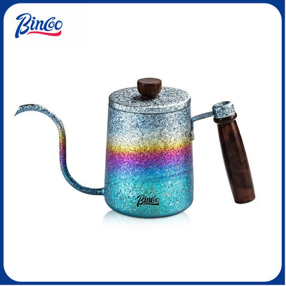 BINCOO Colorful Pure Titanium Gooseneck Pour Over Pot Small Home Coffee Brewing Tool 350ML/600ML