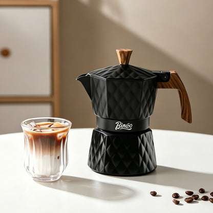Bincoo Double Valve Moka Pot 2 Cups,Stovetop Espresso Maker,Italian Coffee Maker for Home and Camping