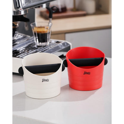 Bincoo Small Coffee Knock Box 4.5 Inch - Espresso Accessories for Coffee Grounds Container - Multifunctional, Suitable for Home & Bar.(White)