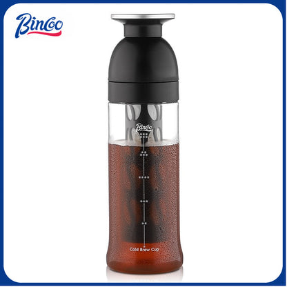 BINCOO Ice Cold Brew Mug Coffee Cold Brew Kettle Tritan Portable Suitable for Home Office Outdoor Traveling 600ML