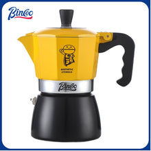BINCOO Double Valve Moka Pot Home Espresso Small Hand Brew Coffee Pot Set Coffee Machine Appliances 2Cups