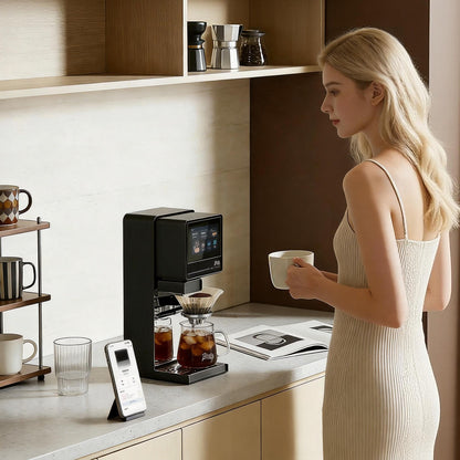 Bincoo Automatic Pour Over Coffee Machine for Home and Office,Touch Screen Control, Customizable Brewing Stages, Professional Barista-Quality Coffee Maker