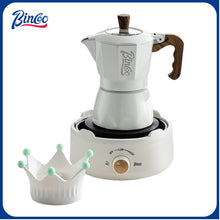 BINCOO Double Valve Moka Pot Set Home Brewing Coffee Pot Italian Mini Manual Grinder Set Coffee Utensils Set 2Cups