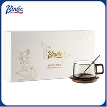 BINCOO Coffee Cup and Saucer Gift Box Heat-resistant Borosilicate Glass Cups Couple Pair of Cups Best Gifts 250ML