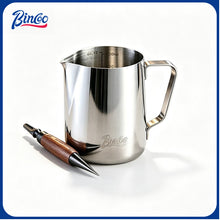 BINCOO Round‑Spout Stainless Steel Milk Pitcher Set with Latte Art Pen, Professional Coffee Milk Frothing Pitcher Barista Tool 350ML/600ML
