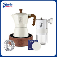 BINCOO Moka Pot with Electric Ceramic Stove Household Small Espresso Coffee Grinder Set for Office Outdoor 2Cups