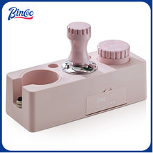 BINCOO Coffee Pink Pressed Powder Hammer Cloth Powder Dispenser Set Coffee Pressed Powder Base Set Multi-Functional Storage Handle Place Holder 51/58MM