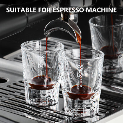BINCOO 50ml Espresso Glass Measuring Cup Clear Shot Glasses Coffee Mugs Set Espresso Measuring Cup Tools Milk Frothing Pitcher