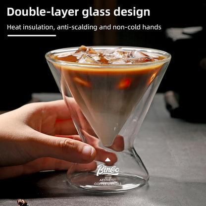 Bincoo GYJ60394 Espresso Cups Double Wall Glass Coffee Mugs 180ML Set of 2 Shot Glass-Borosilicate Glass For Coffee,Tea,Whiskey,Cocktails & All Beverages