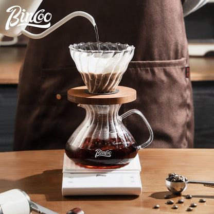 Bincoo 650ml Pour Over Coffee Maker Coffee Dripper Set Hand-brewed Coffee Pot Glass Sharing Pot Filter Cup