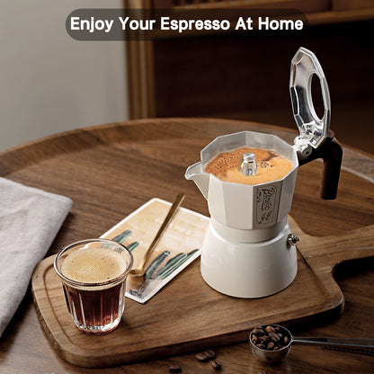 Bincoo Premium Moka Pot Set 6 Color Options Dual Valve System Compact Italian Coffee Maker for Stovetop Brewing