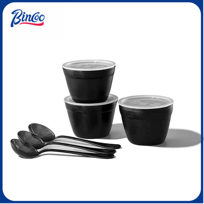 BINCOO Professional Coffee Cupping Bowl with Lid & Cupping Spoon Large Capacity Stackable PP Materia