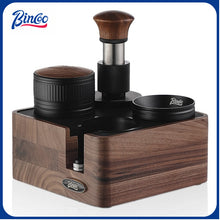 BINCOO Coffee Walnut Powder Press Base Five-Paddle Powder Applicator Constant-Force Powder Hammer Set 51MM/58MM Universal